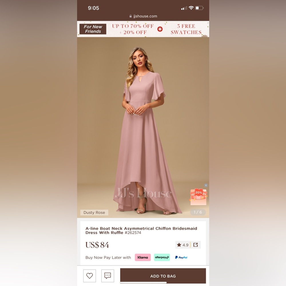 Dusty rose bridesmaid dress- JJ’s House #262574